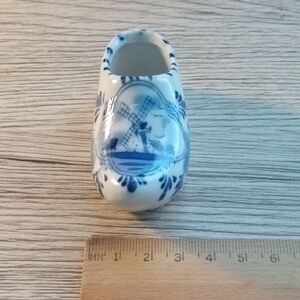 Netherlands Delft Blue Hand-Painted Porcelain Dutch Shoe